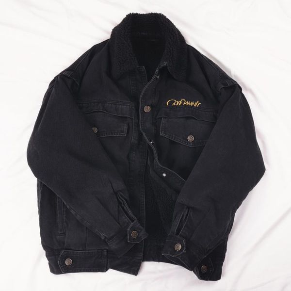 

women's jackets 2021 winter denim jacket coat women vintage black faux lamb wool outerwear loose long sleeve jeans female chaqueta muje, Black;brown
