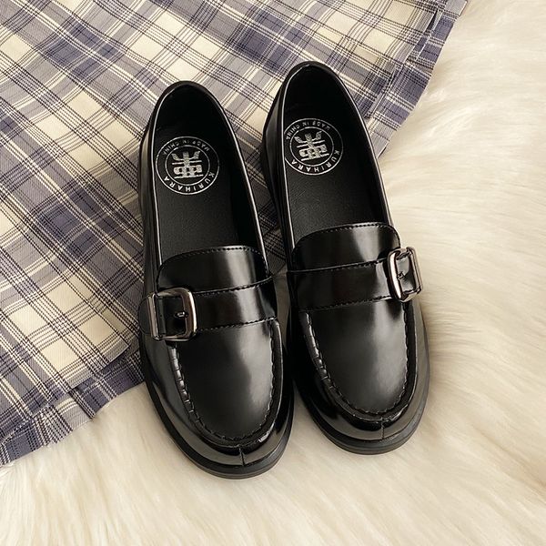 

high school girl harujuku jk uniform women's cosplay shoes kawaii tea beautiful japanese party anime lolita black/brown shoe qm2a