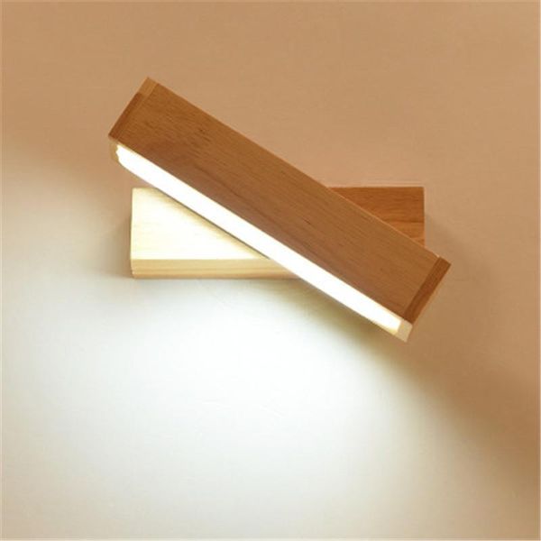 

wall lamp japanese style wooden bathroom bedside led modern minimalist living room creative mirror corridor rotating sconce