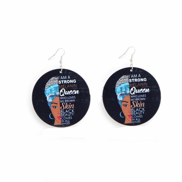 

dangle & chandelier wood africa african black excellence letters beauty queen earrings women wooden fashion hiphop tribal diy vintage ear je, Silver