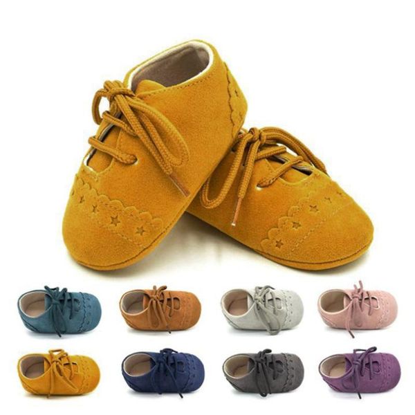 

first walkers spring infant shoes baby boys girls lace up soft leather toddler sneaker casual non-slip shoe prewalker footwear 0-18m a20