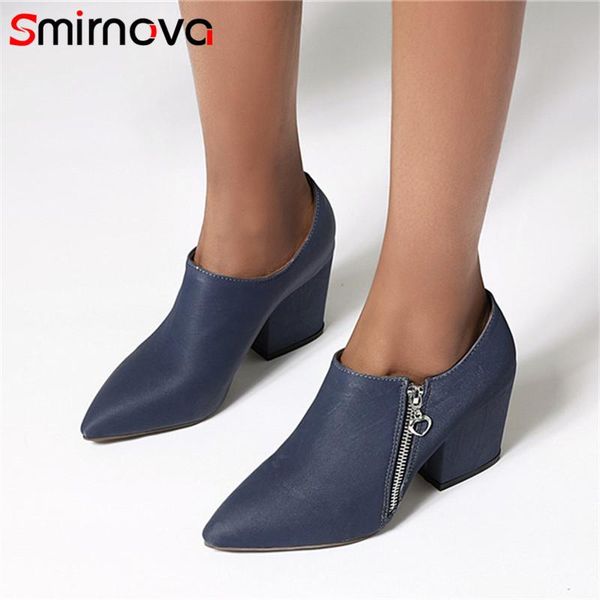 

dress shoes smirnova 2021 arrival pumps women silk pointed toe zipper spring autumn high heel ladies office, Black