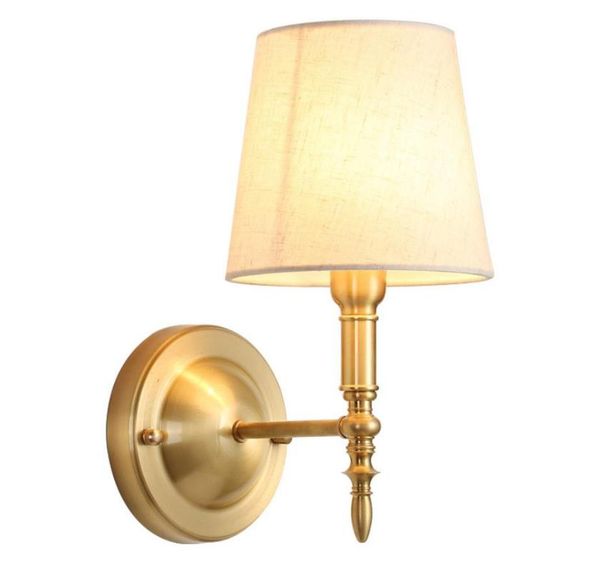 

all-copper american wall lamp bedroom bedside european modern simple corridor