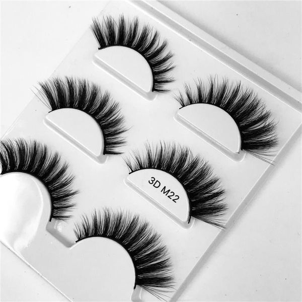 

false eyelashes 3 pairs fake long thick mink lashes natural dramatic volume extension wholesale maquillaje