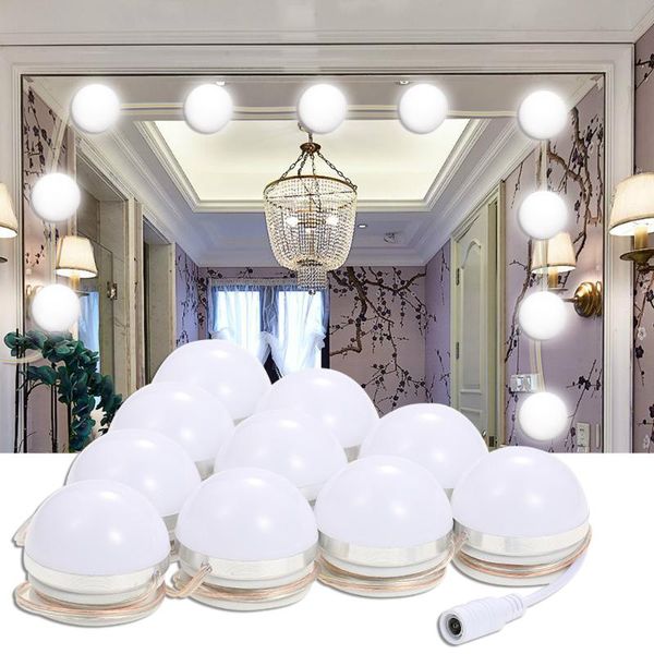 

compact mirrors makeup mirror lights led bulbs kit with dimmable light lighting fixture strip touch control table set in room