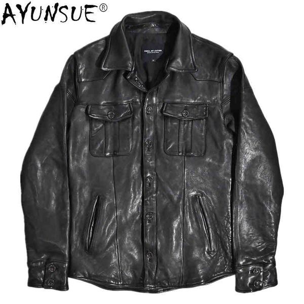 

men's vintage motorcycle leather et and et, wpy3663, Black