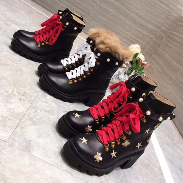 

boots large size34-41 women platform ankle ladies height increasing genuine leather zapatos botines mujeres designer shoes, Black