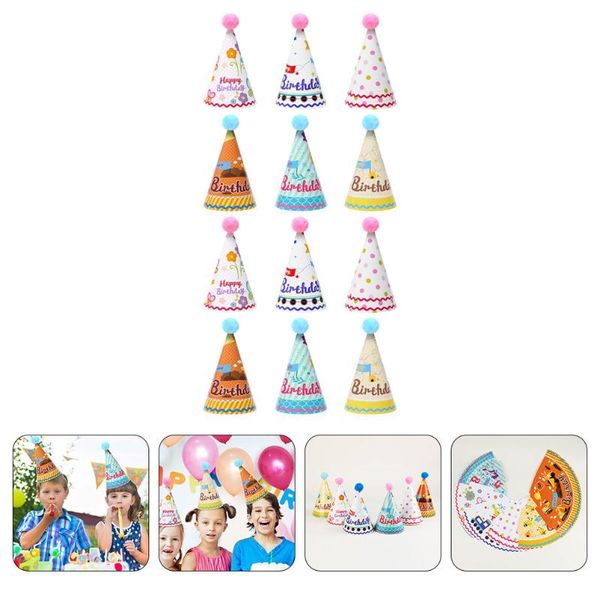 

party hats 12pcs decorative birthday paper for children kids pograph props
