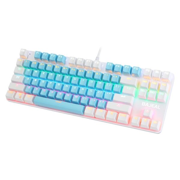 

new k100 usb wired mechanical keyboard 87 keys green axis switch hand keyboard deskexternal office game mechanical