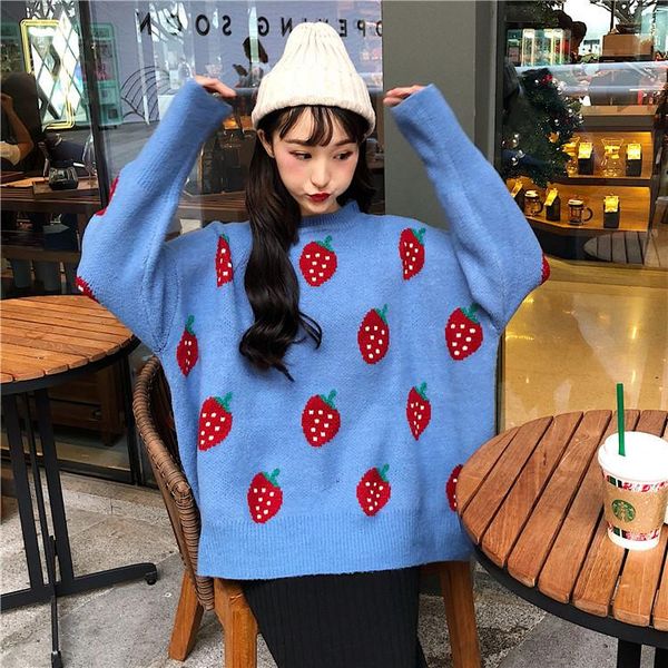 

women's sweaters sweet cute pullover jumper sweater o neck long sleeve thick loose printed for women  autumn winter fashion arr, White;black