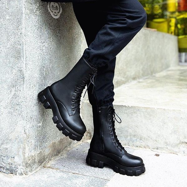 

boots fashion thin short with thick for summer 2021 soles women high medium british, Black