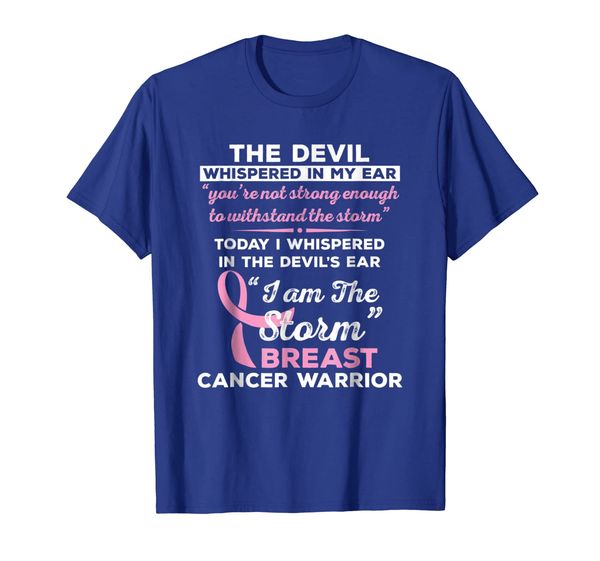 

I Am the Storm Breast Cancer Warrior T-Shirt, White;black