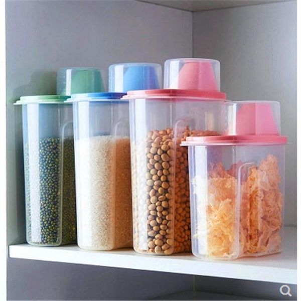 

storage bottles & jars transparent plastic food tank home kitchen large receiving box sealed grain