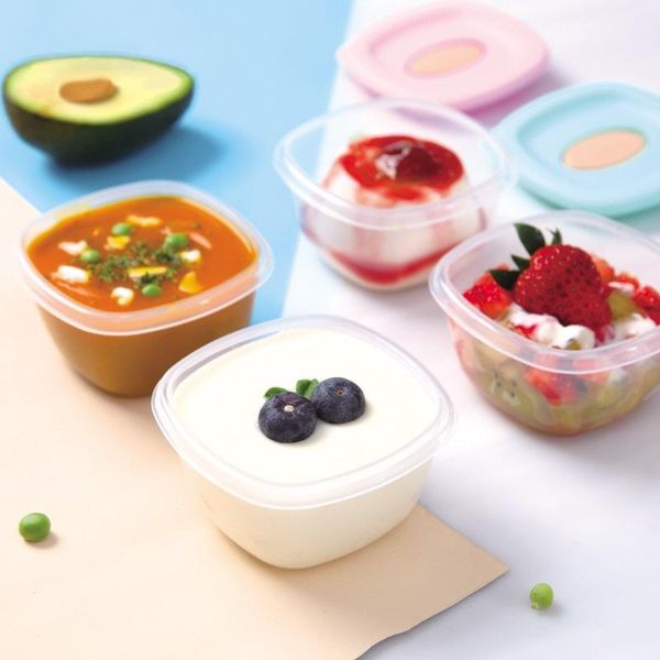 

storage bottles & jars 4pcs transparent food box refrigerator sealed fruit containers airtight kitchen dessert container sets