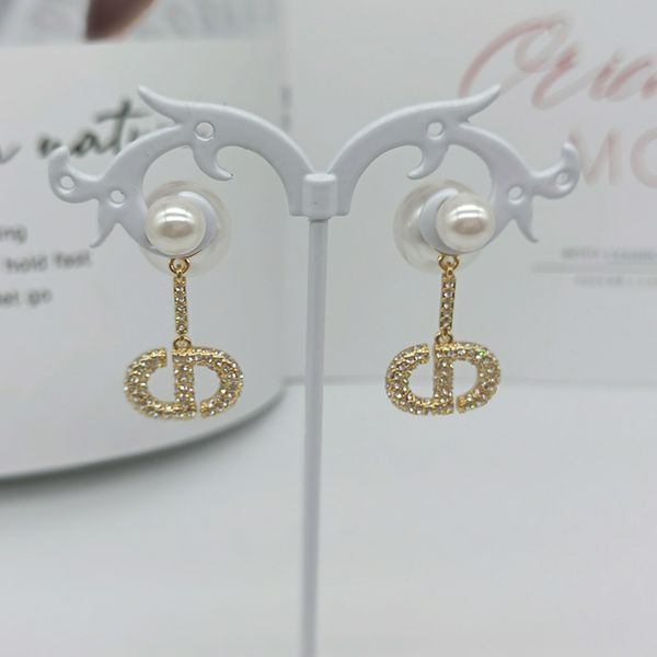

75% off luxury jewelry diamond inlaid real gold girls' summer new women's earrings, Golden