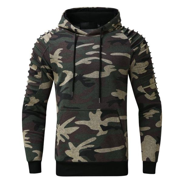 

men's hoodies & sweatshirts hip hop pullovers sportswear long sleeve camouflage hooded shirt mens brand clothing male casual sweatshirt, Black