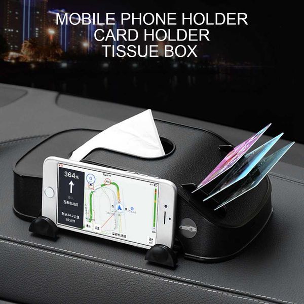 

abs car dashboard tissue box phone holder cards storage box