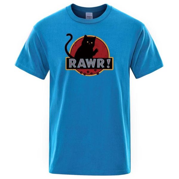 

men's t-shirts 2021 summer cotton man tshirt streetwear rawr cat t-shirt funny -quality, White;black