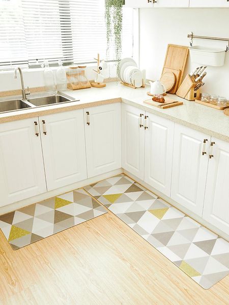 

carpets pvc leather kitchen mat geometric waterproof oil-proof carpet home decor non-slip entrance rug dirt-resistant bathroom blanket