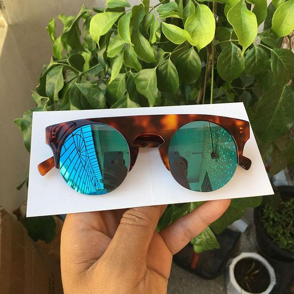 

sunglasses super retro women/men blue mirrored lens, White;black