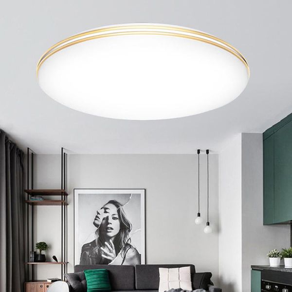 

ultra-thin led ceiling lights round acrylic dual silver-line/gold-line border flush mounted 18w/24w ceiling lamp for living room