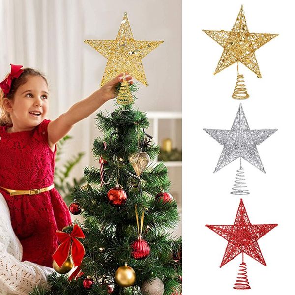 

christmas decorations 25cm tree er gold silver hollow sparkle stars ers decoration xmas year party treedecor