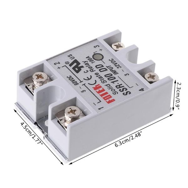 

smart home control 63ha ssr-100 dd solid state relay module 100a 3-32v dc input 5-60v output