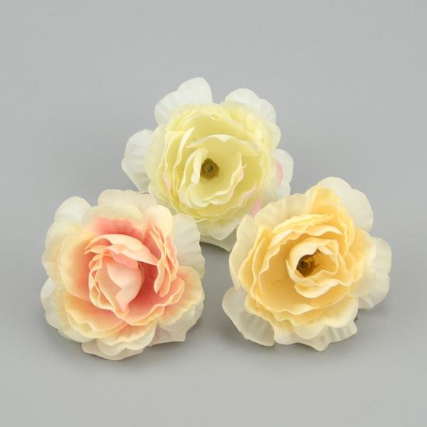 

10pcs oil painting materials artificial silk rose flowers heads european fall vivid carnation fake wedding home de qylrji