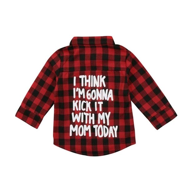 New Toddler Kids Baby Red Plaid Tops Tops Camicia Ragazzi Ragazza Manica lunga Camicie Camicette Cappotto Cappotto Carino Vestiti per bambini 210306