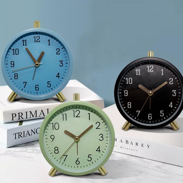 

other clocks & accessories 4.5 inch electronic clock simple children's solid color small alarm home living room creative mute student qu