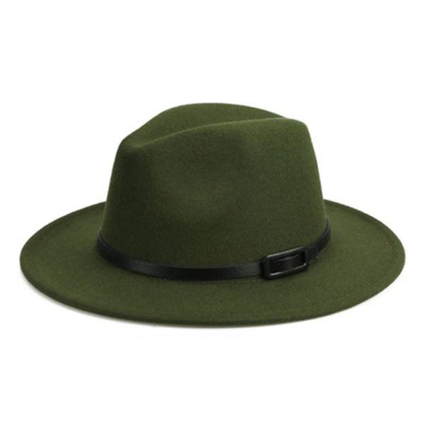 

felted hat men women wide brim belt band classic simple fedora hat women winter jazz caps solid wedding church black winter hats, Blue;gray