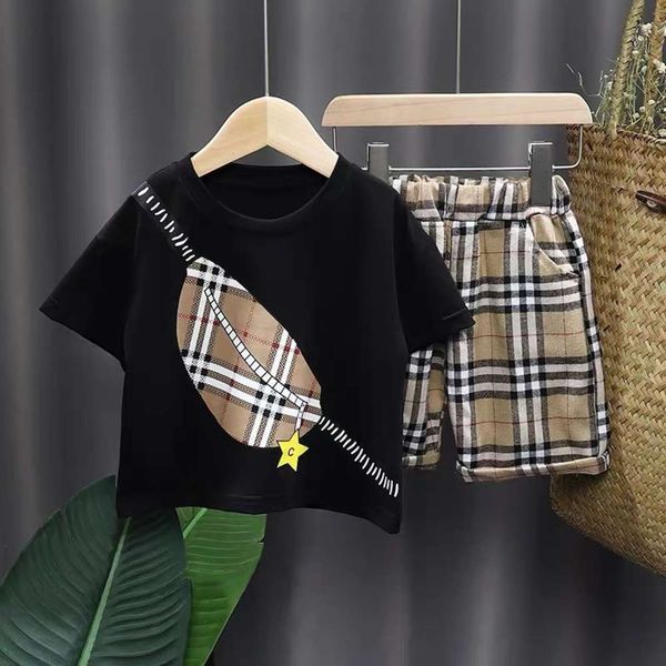 

2021 suit children's new summer handsome boys' net red short sleeve shorts, White