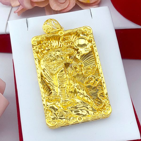 

big pendant tiger pattern hip hop men jewelry fashion gift 18k yellow gold filled cool male accessories, Silver