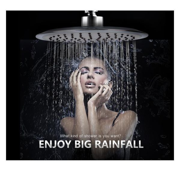 

zhang ji quality 20cm big rainfall shower head stainless steel silica gel hole bathroom shower head water saving spra qyluuv