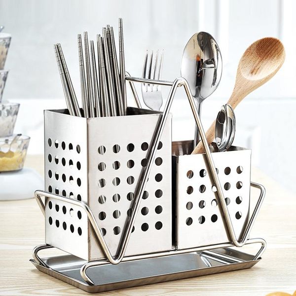 

storage bottles & jars stainless steel chopsticks tube wall hanging double box kitchen tableware container