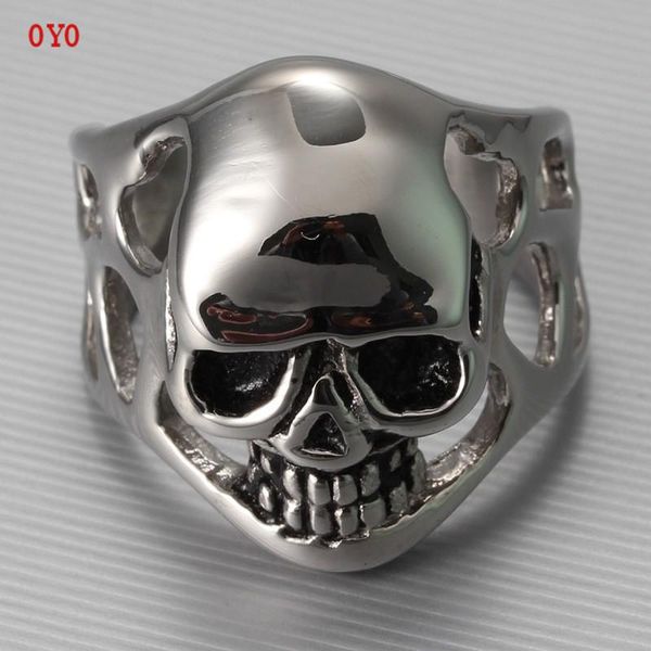 

cluster rings 925 silver skull ring men's personality, Golden;silver