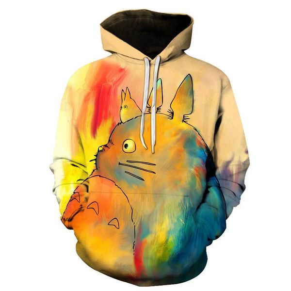 

women's hoodies & sweatshirts women men anime my neighbor totoro hoodie cosplay costume warm cartoon pullover casual brand jumper s-6, Black