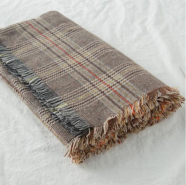 

2021 fashion plaid winter warm scarf for men and women cashmere scarf, Blue;gray