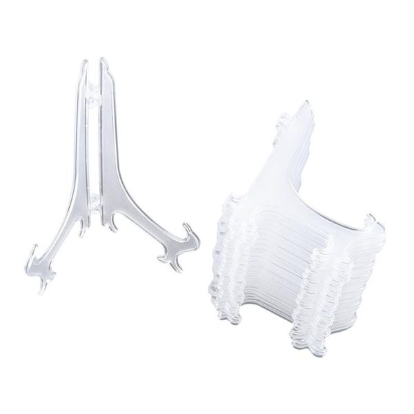 

12pcs/set clear plastic easels plate holders display dish rack picture frame p book pedestal holder display stand stander