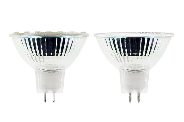 MR16 Spotlight светодиодные лампы G5.3 3W 12LED 5050SMD стеклянные луковицы AC / DC 12V 24V Super яркий напольный освещение Dimmable