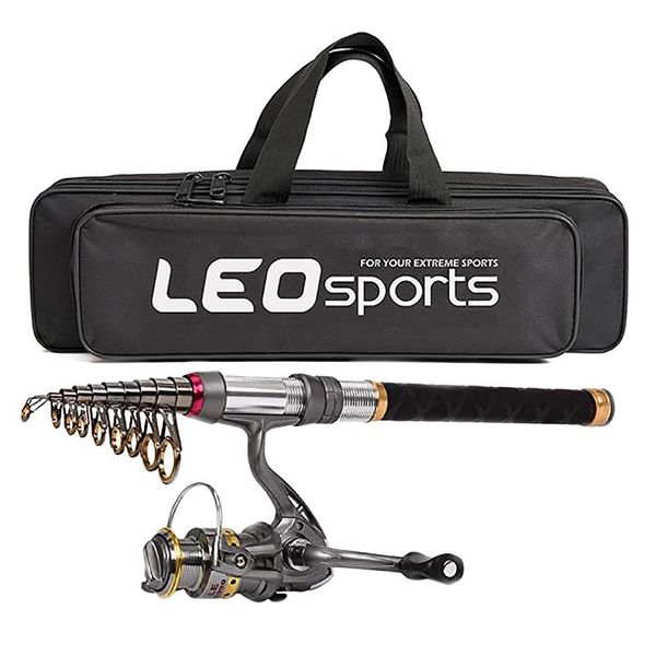 

boat fishing rods leo rod reel combo carbon pole spinning reels with carrier bag for travel