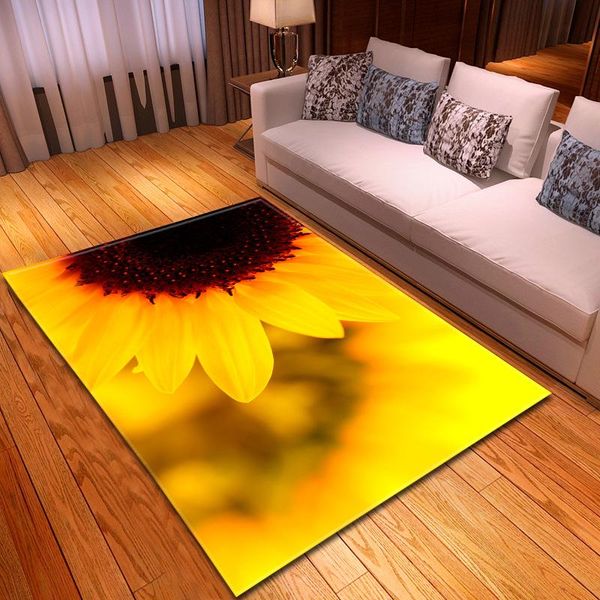 

carpets nordic 3d sunflower pattern carpet living room bedroom sofa floor hallway mats non-slip washable large area rugs decoration teen