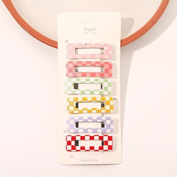 

hair accessories 6pcs/set candy solid color children snap clips barrettes girls cute hairpins colorful hairgrips for kids, Slivery;white