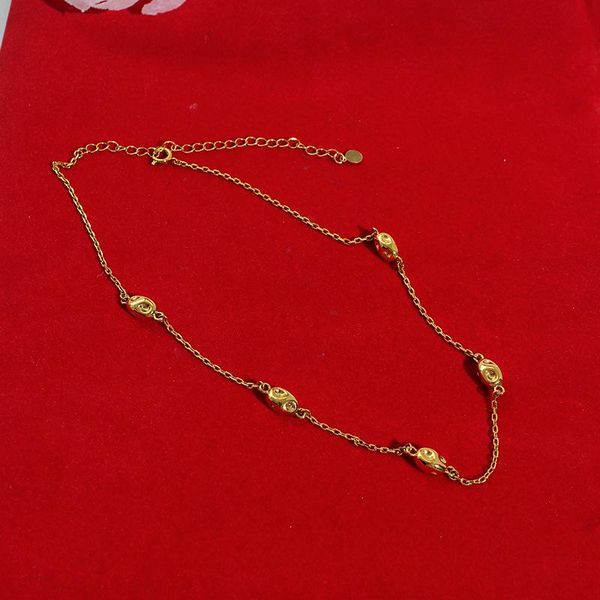 

chains fashion simple 18k gold plated clavicle necklace female korean temperament transfer bead wedding 2021, Silver