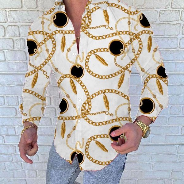 

men's casual shirts color long sleeve shirt printed summer/autumn eu size -3xl for sale, White;black