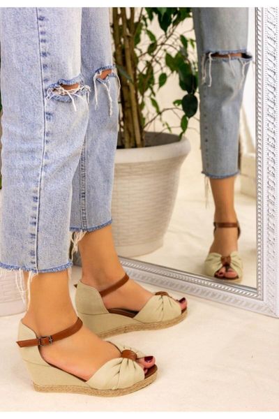

sandals women's mink linen neome wedges, Black