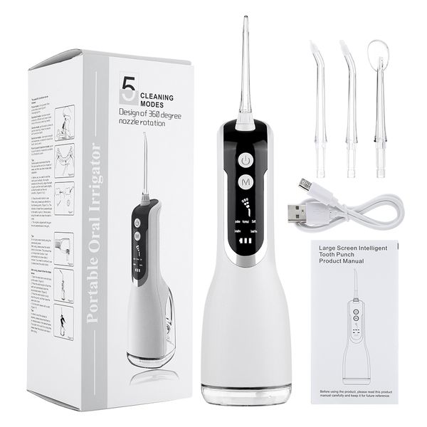 

portableoralirrigatorwithtravelbagwaterflosserusbrechargeable4nozzlesdentalwaterjet200mlwatertankwaterproof raben