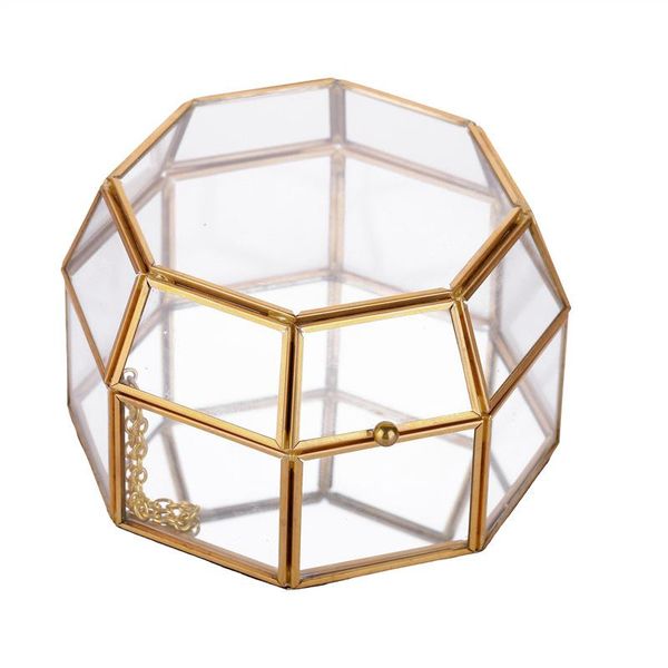 

kitchen storage & organization nordic multifunction glass jewelry box modern art home decoration accessories gold frame with wedding decor