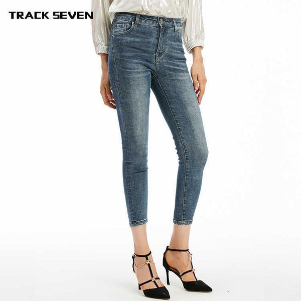 

fashion jeans trackseven autumn women's slim fitting small leg, Blue