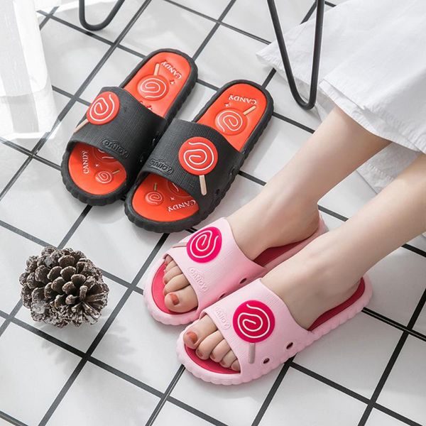

slippers 2021 men&women home indoors cartoon floor family shoes summer beach leisure soft zapatos de mujer, Black
